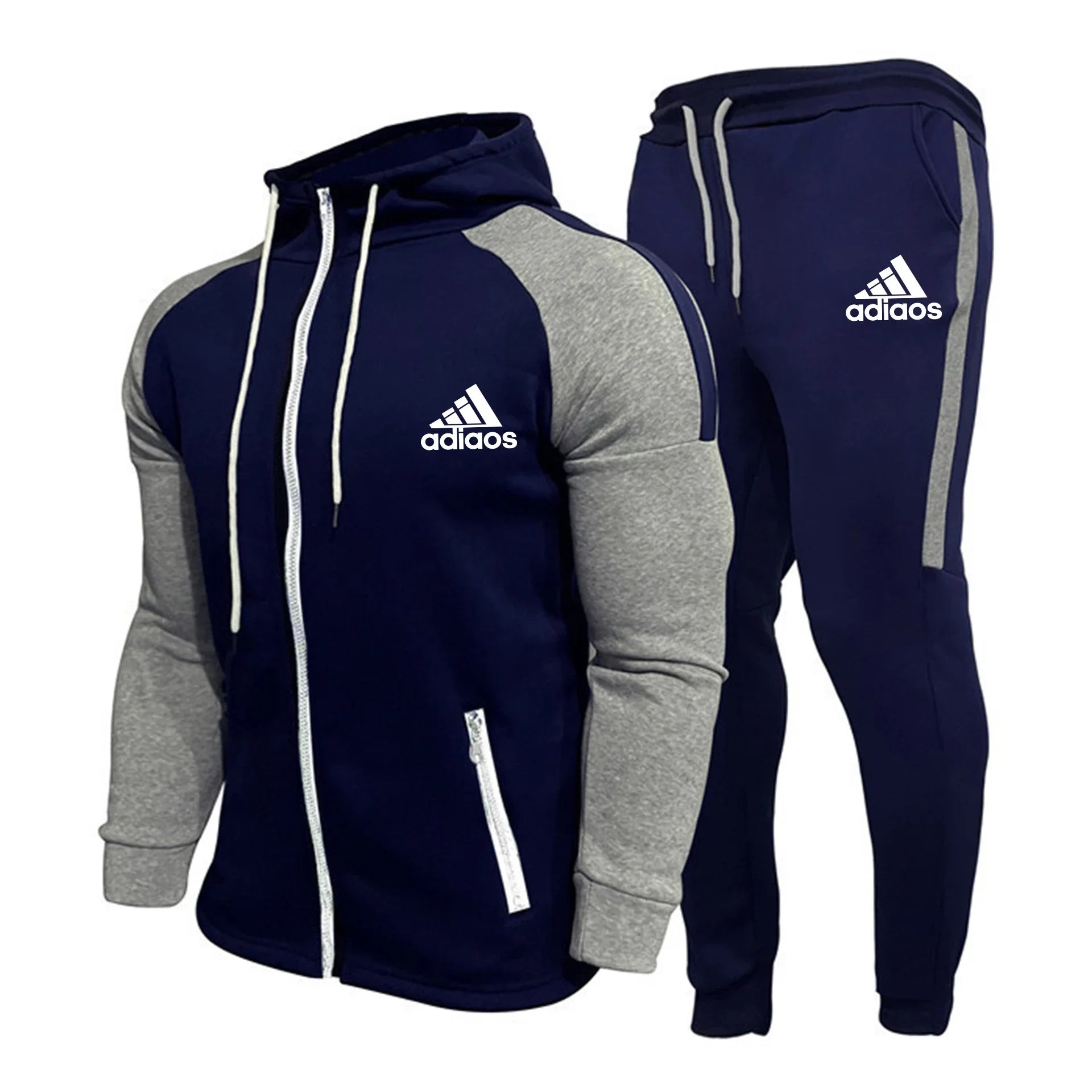  men hoodie joggers set  navy and gray