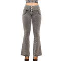 women’s high waisted shaping flare jeans grey stretch denim fit