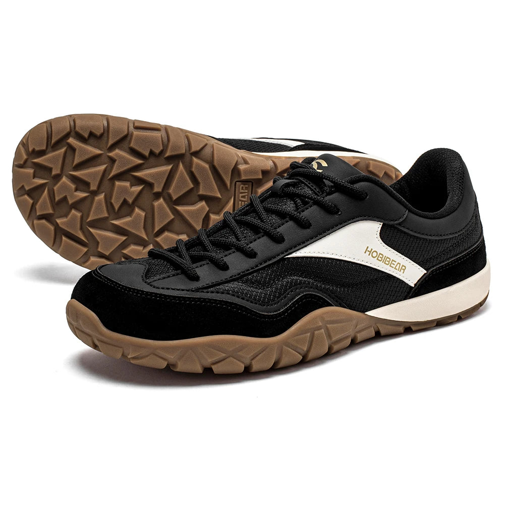 HOBIBEAR wide toe box hiking shoes in Black and Brown – non-slip trail running sneakers