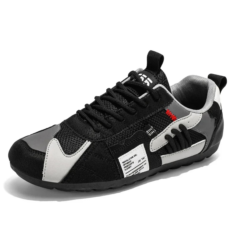 Men's Waterproof Casual Sneakers Lightweight Running Shoes Large Sizes   Black and gray 