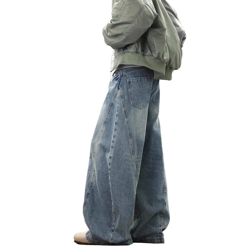Men’s Baggy Jeans – Wide Leg Vintage Streetwear Denim - CasualFlowshop