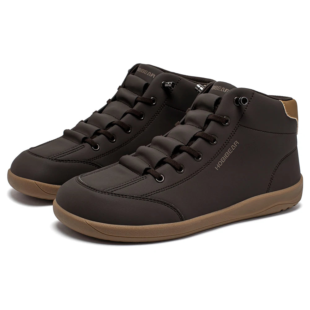 wide toe barefoot shoes brown ankle boots women