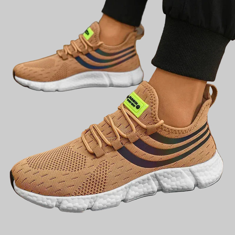 men's lightweight walking sneakers brown