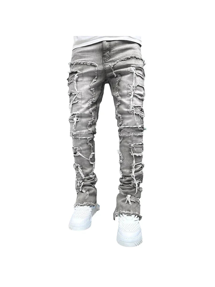 Men's Creative Tassel Straight Leg Jeans - CasualFlowshop