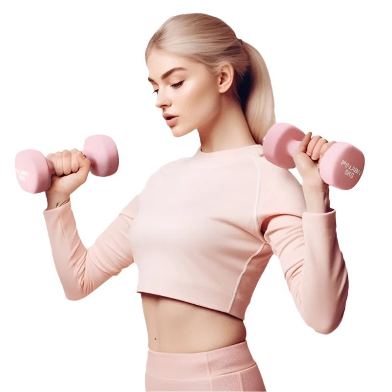 2Pcs Neoprene Coated Hex Dumbbells - Casualflowshop