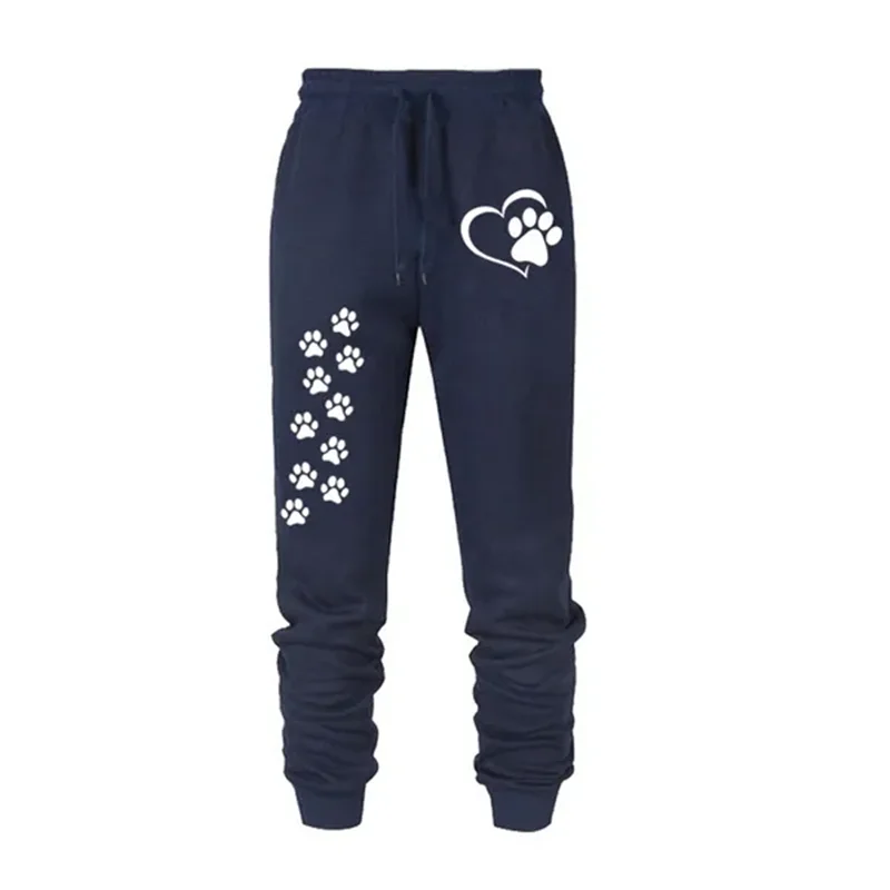 Women's jogger sweatpants with cat paw print design – soft cotton blend, ideal for fitness, lounging, and casual wear.