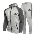 men hoodie joggers set gray and black