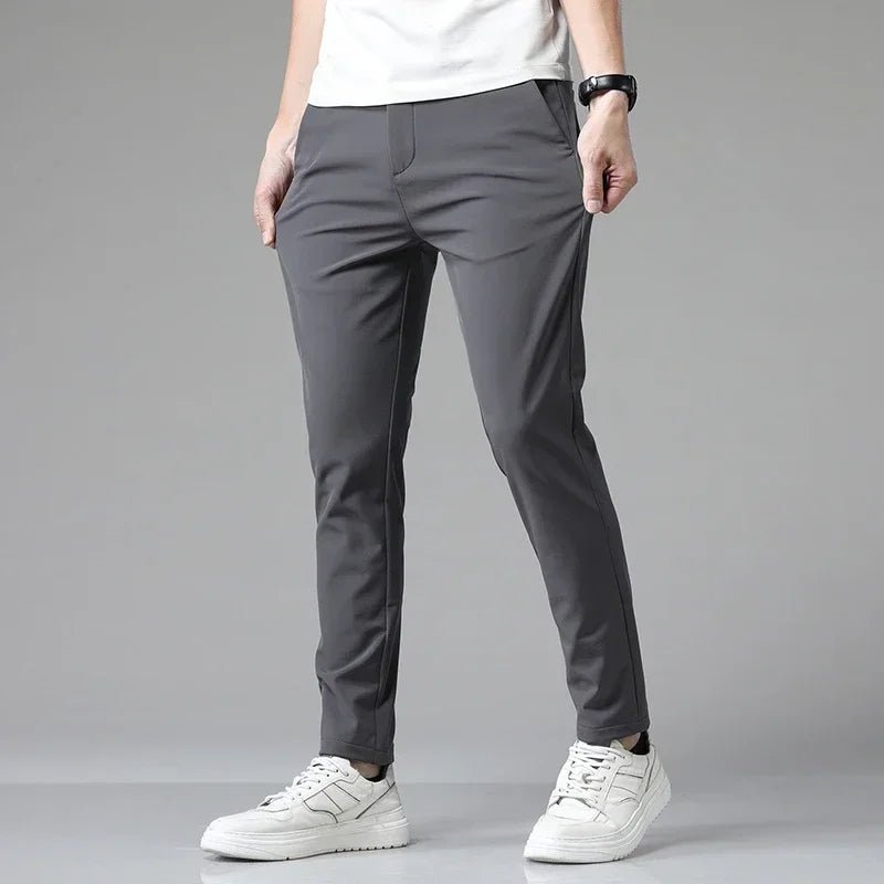 Men’s Black Stretch Casual Pants – Tailored Comfort for Everyday Style - CasualFlowshop