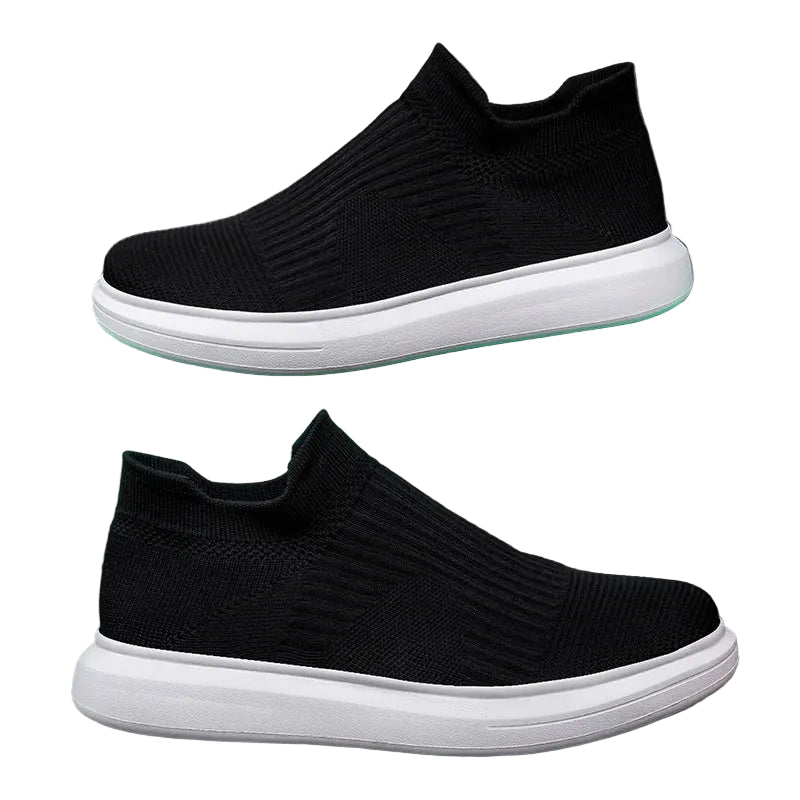 Men’s Black Mesh Slip-On Shoes - At Casualflowshop