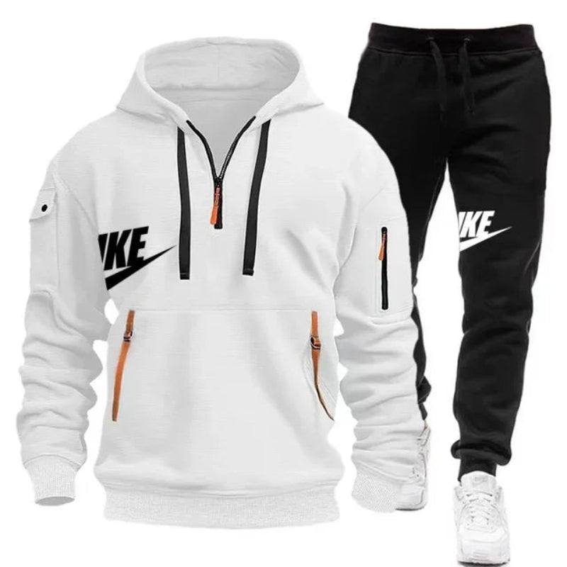 Men's Casual Jogger Sportswear Set – Multi-Pocket Hoodie & Sweatpants - CasualFlowshop