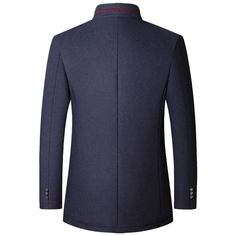Navy blue coat on a white background