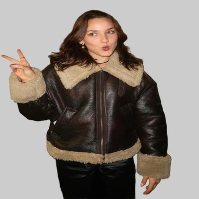 Luxury Winter Elegance: Women's Faux Leather Jacket for Stylish Comfort