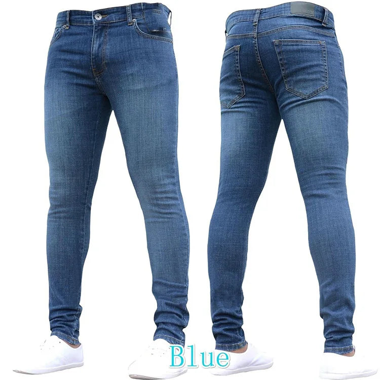 Men’s slim fit sky blue jeans with stretch denim