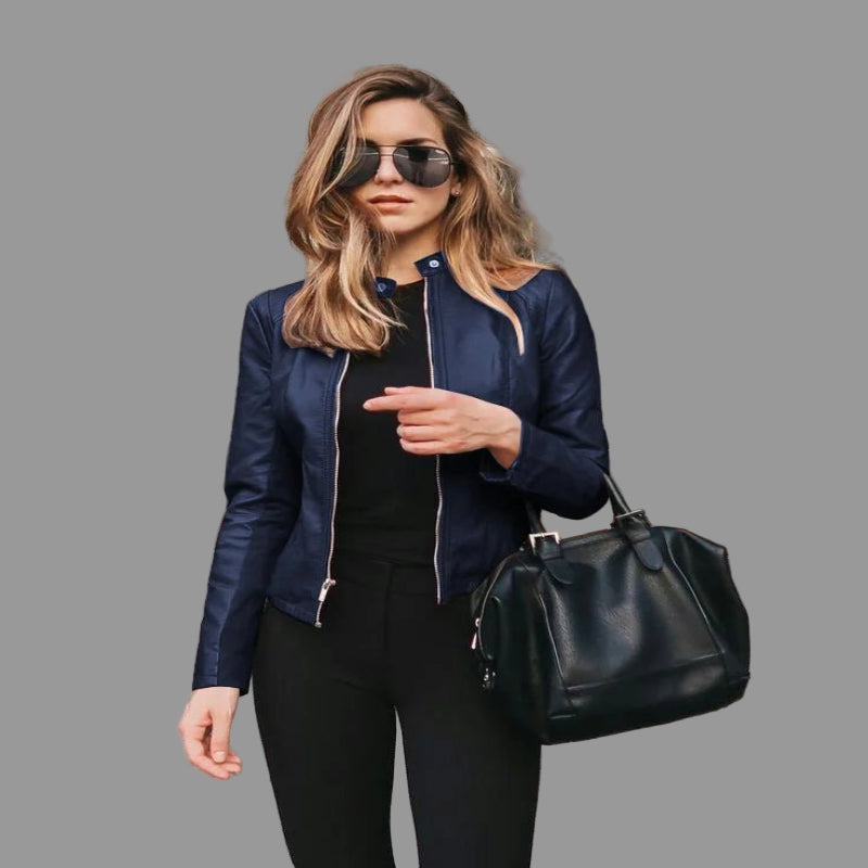 Women’s Urban PU Leather Jacket – Sleek Y2K Street Look - CasualFlowshop