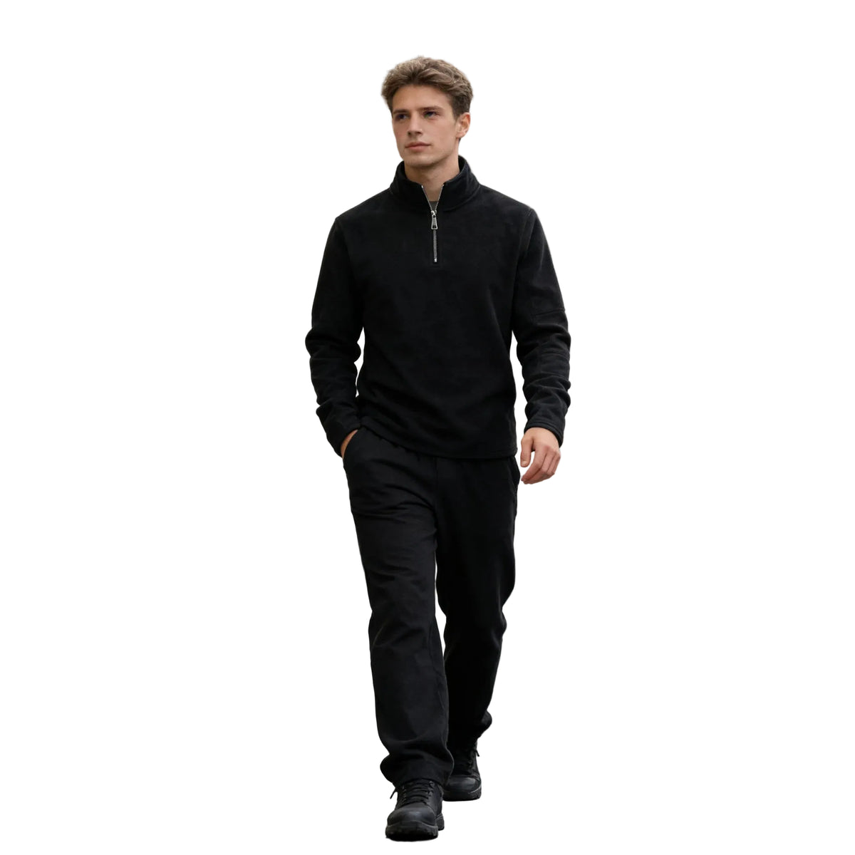Men’s fleece half-zip pullover sweatshirt at Casual Flow Shop