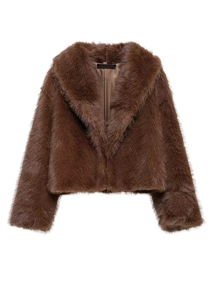 Elegant Women's Faux Fur Winter Coat - CasualFlowshop