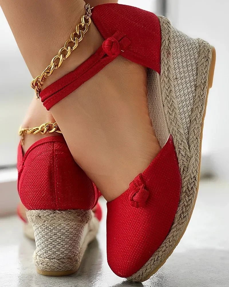 Women's Braided Wedge Sandals – 6cm Espadrille Platform - CasualFlowshop
