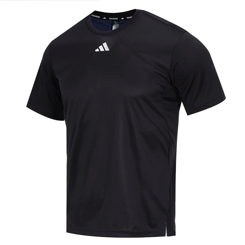 Men's black training t-shirt - front view"