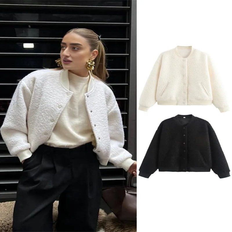 Women’s Button Jacket – Elegant Warm Coat for Autumn & Winter - CasualFlowshop