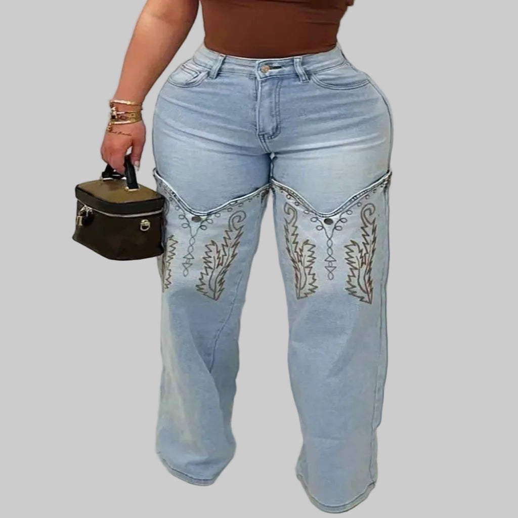 High waist fit straight leg jeans for women flattering denim waistband