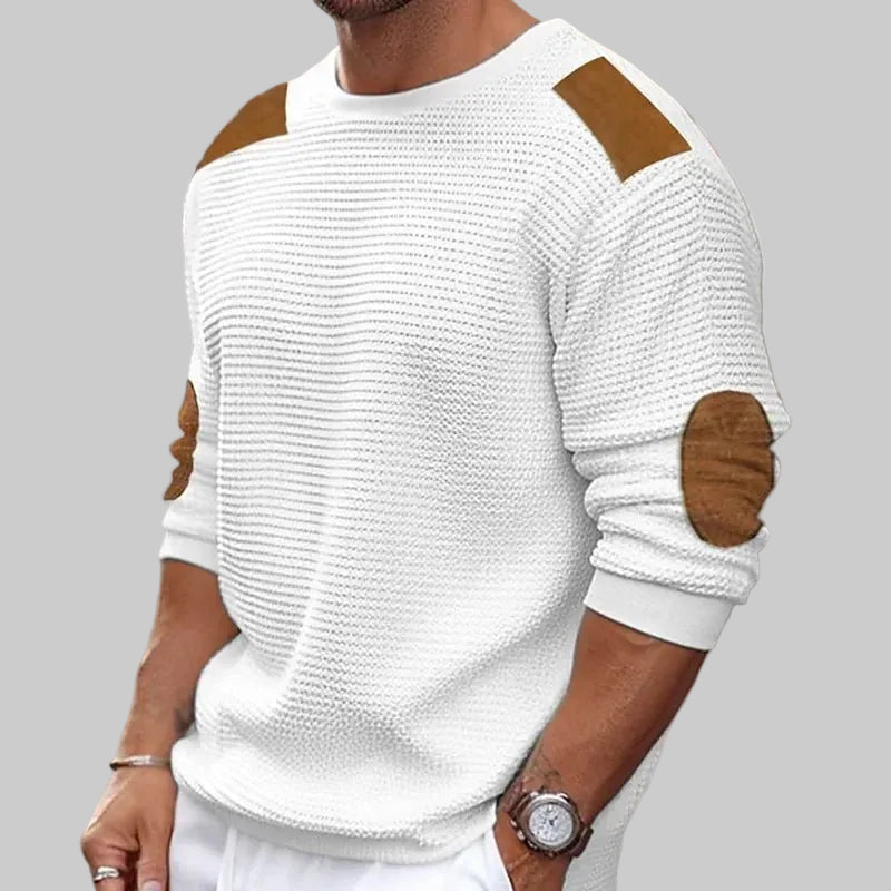 Waffle Print Pullover – Bold & Cozy Vibes - CasualFlowshop