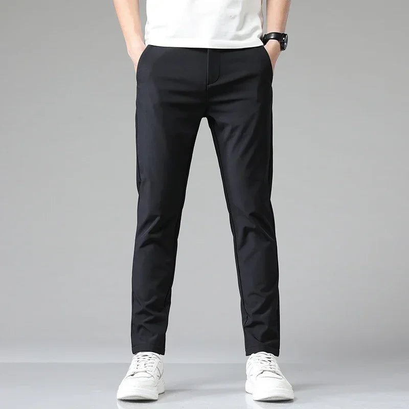 Men’s Black Stretch Casual Pants – Tailored Comfort for Everyday Style - CasualFlowshop