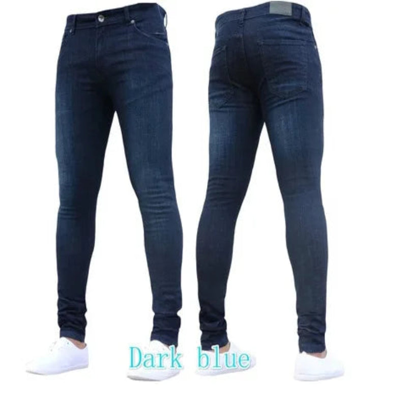 Men’s slim fit sky blue jeans with stretch denim