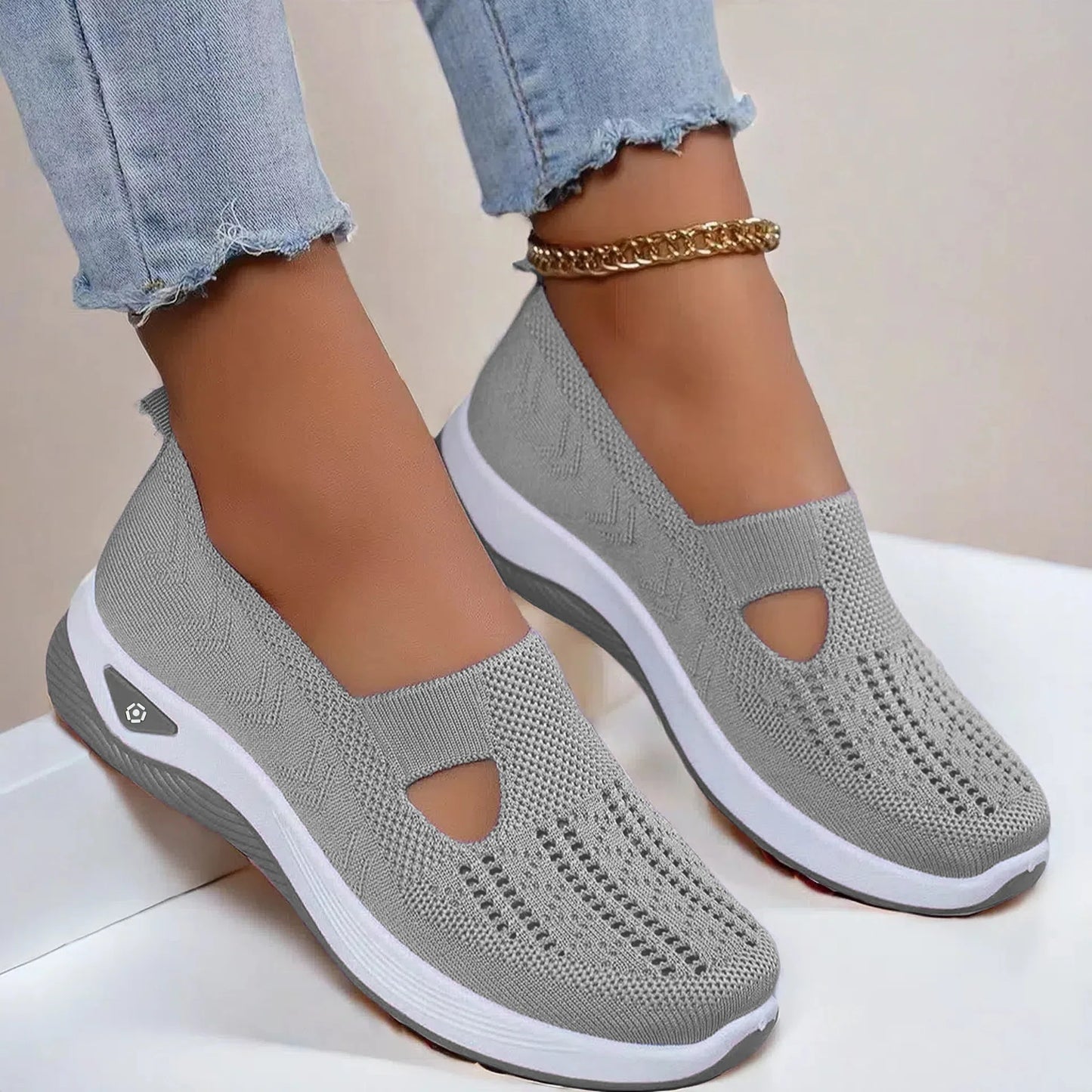 Women's Casual Walking Shoes – Breathable Slip - On Comfort Sneakers - CasualFlowshop