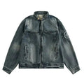 Black Denim Oversized Jacket – Retro Washed Streetwear Zip - Up Coat - CasualFlowshop