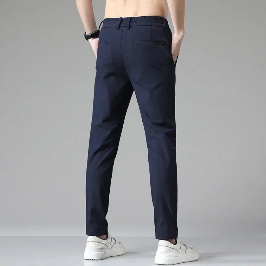 Men’s Black Stretch Casual Pants – Tailored Comfort for Everyday Style - CasualFlowshop