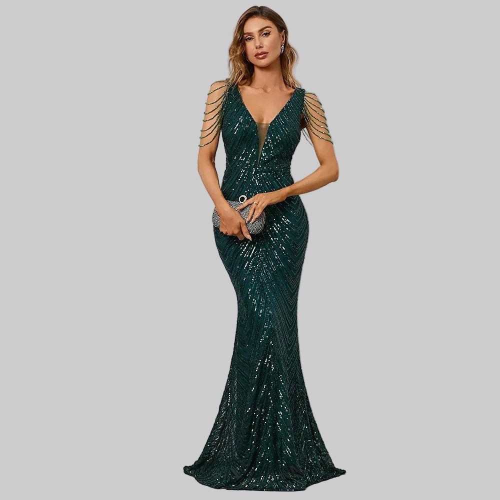 Women’s Formal Evening Party Dress – Sophisticated Long Black Dress - CasualFlowshop