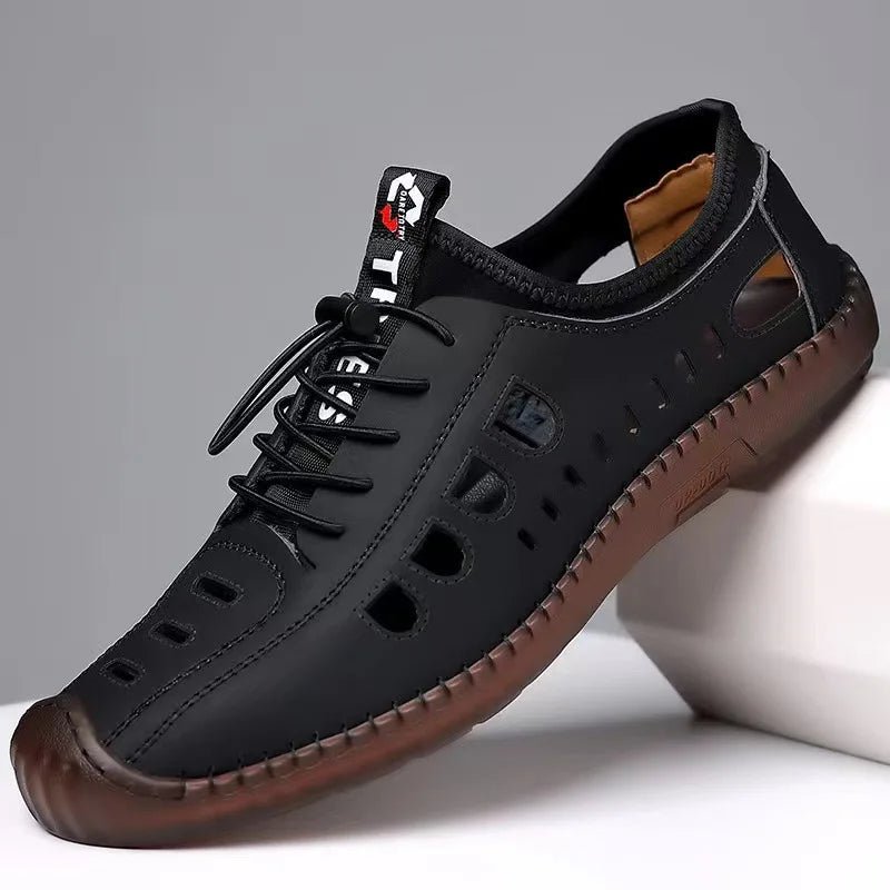 Men's Summer Casual Sandals – Breathable Hollow-Out Flat Shoes - CasualFlowshop