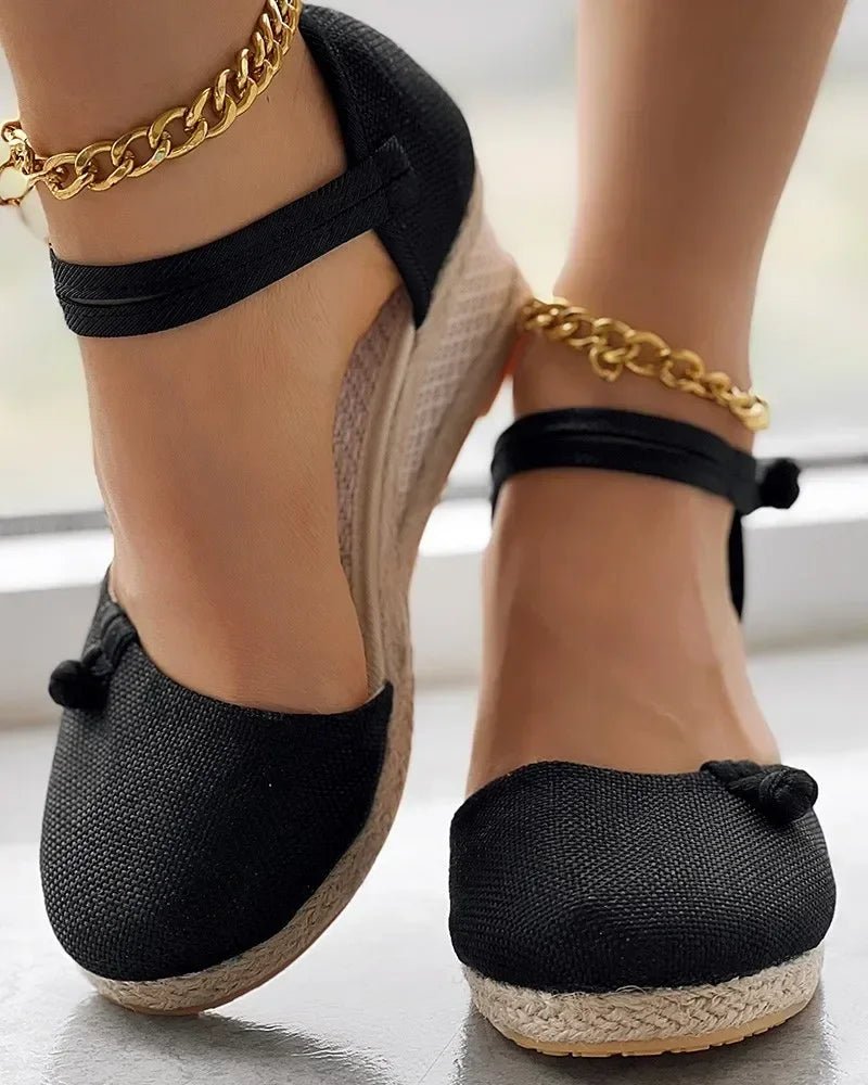 Women's Braided Wedge Sandals – 6cm Espadrille Platform - CasualFlowshop
