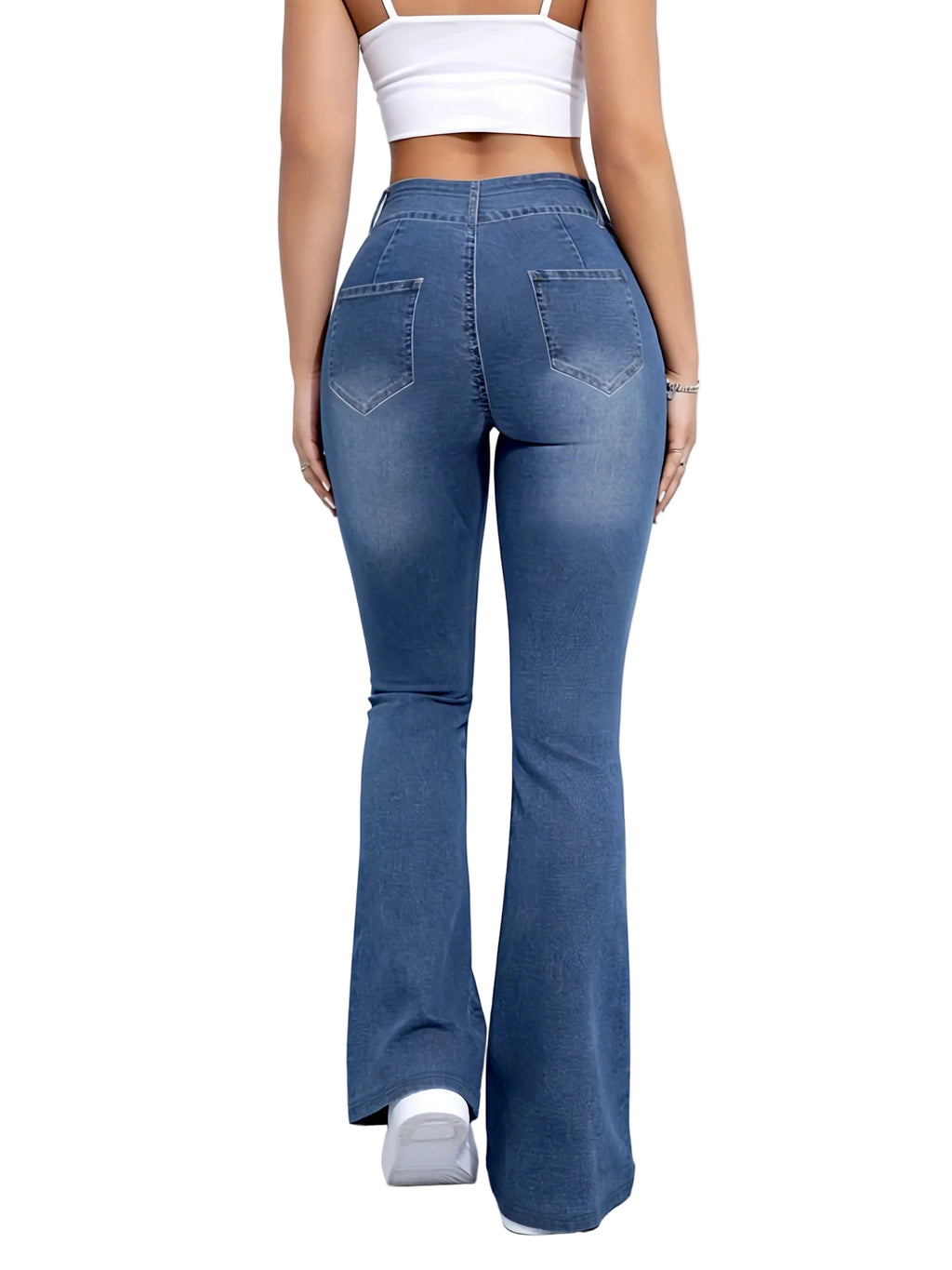 Women's high-waisted stretch leggings with a printed design at Casual Flow Shop