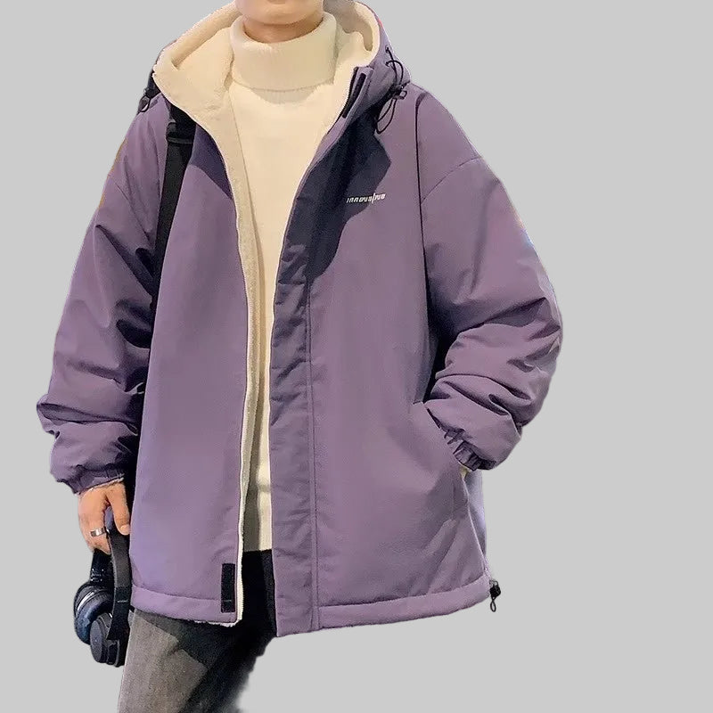 Men's Cashmere Winter Fleece Hooded Jacket - casualflowshop