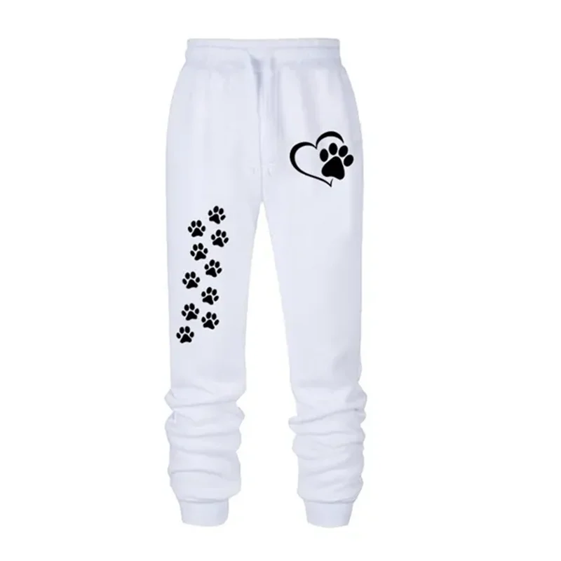 Women's jogger sweatpants with cat paw print design – soft cotton blend, ideal for fitness, lounging, and casual wear.