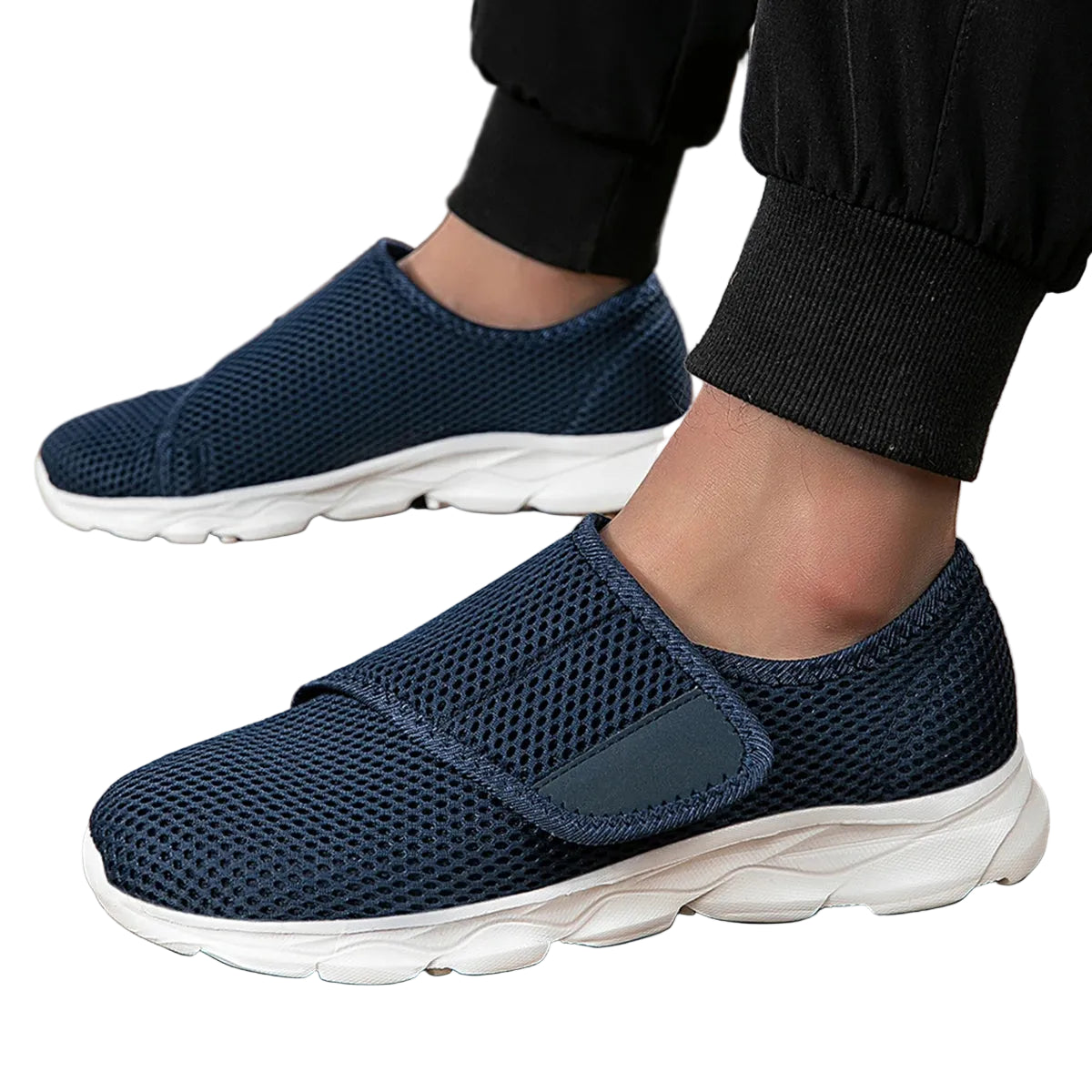 Women's Wide Fit Orthopedic Slip Navy  Color shoes.
