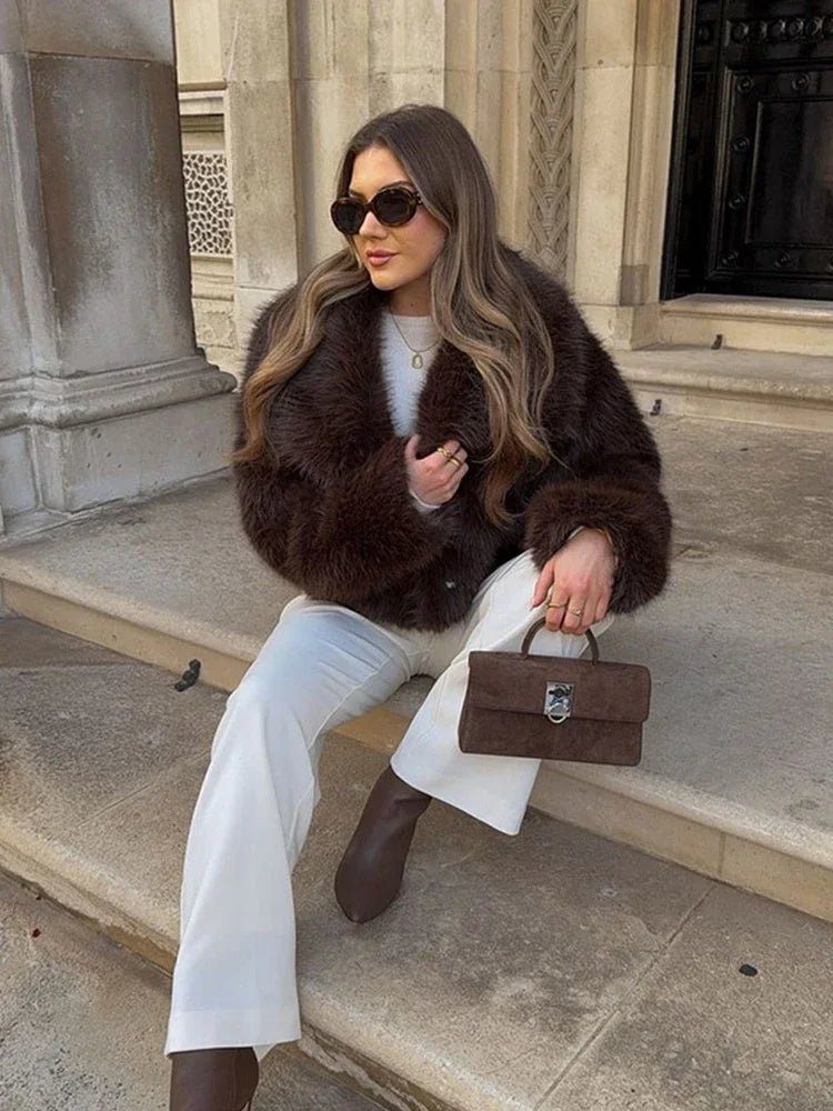 Elegant Women's Faux Fur Winter Coat - CasualFlowshop