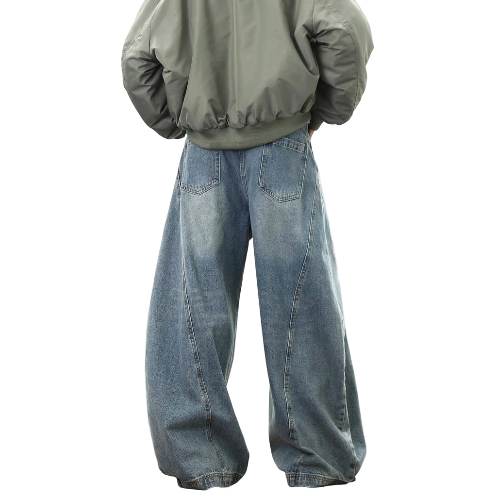 Men’s Baggy Jeans – Wide Leg Vintage Streetwear Denim - CasualFlowshop