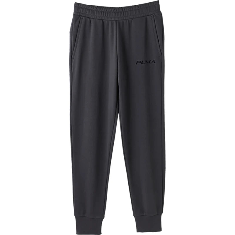 Men's lightweight knit jogger pants in charcoal black with drawstring waist and ribbed ankle cuffs