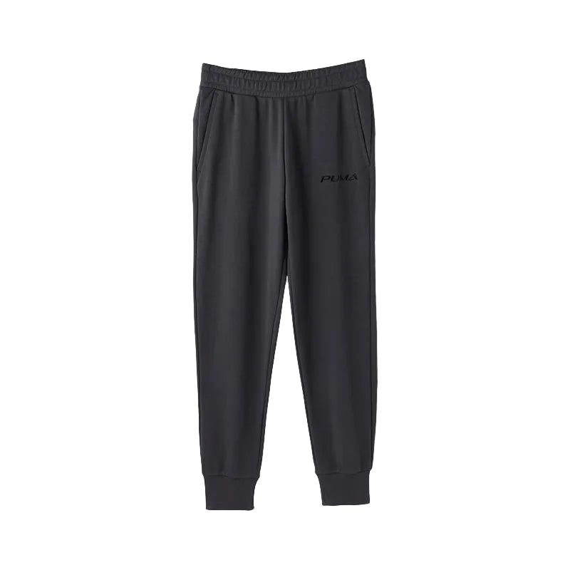 Men's lightweight knit jogger pants in charcoal black with drawstring waist and ribbed ankle cuffs