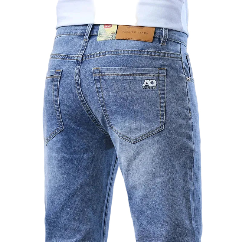 Men's straight-leg jeans in stretch cotton-blend denim at Casual Flow Sho
