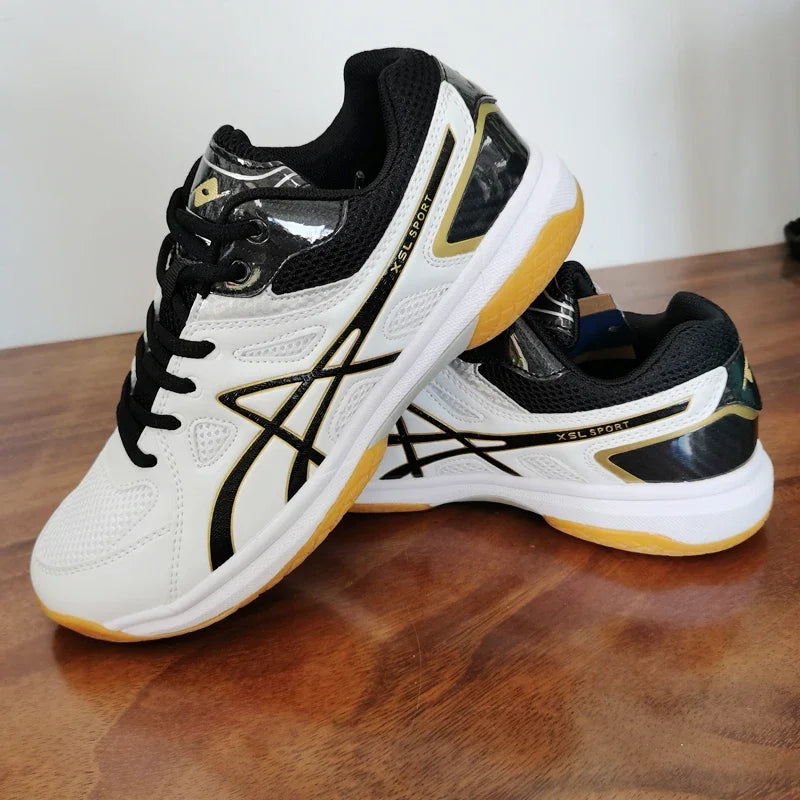 Unisex lightweight running sneakers white gold breathable mesh athletic shoes