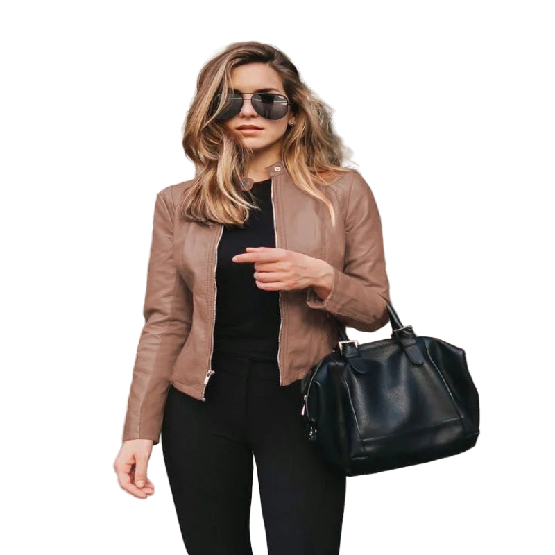 Women’s Urban PU Leather Jacket – Sleek Y2K Street Look - CasualFlowshop