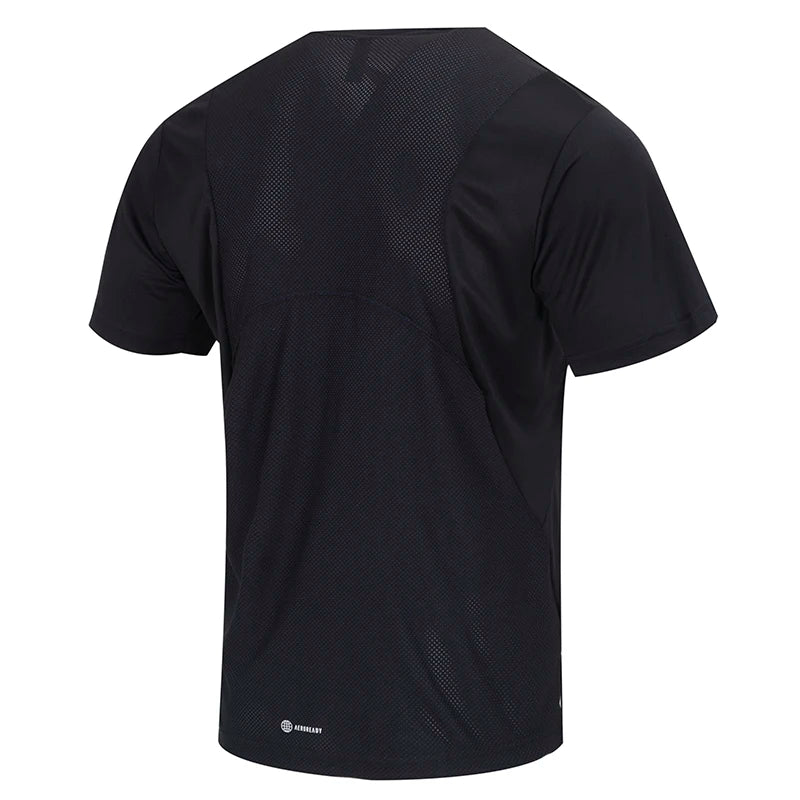 Men's black training t-shirt - back view"