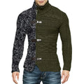 Men's Asymmetric Knit Sweater Coat Army green - At Casualflowshop