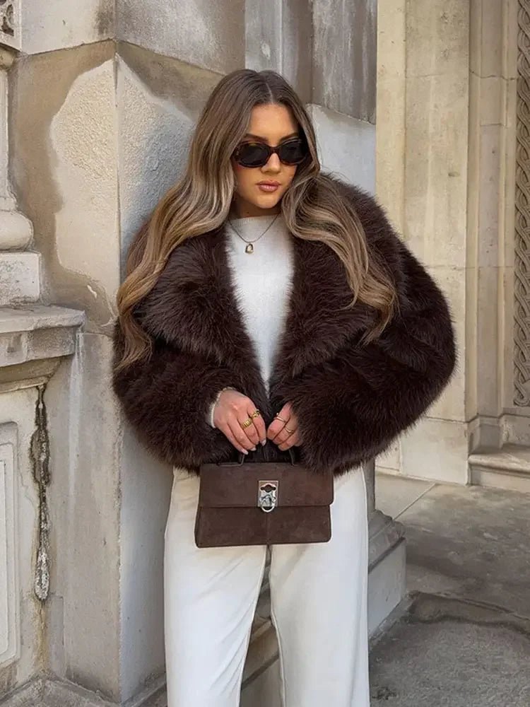 Elegant Women's Faux Fur Winter Coat - CasualFlowshop