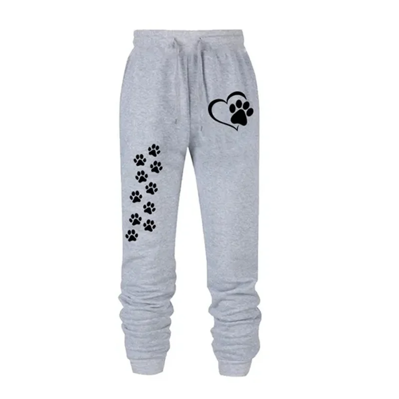 Women's jogger sweatpants with cat paw print design – soft cotton blend, ideal for fitness, lounging, and casual wear.