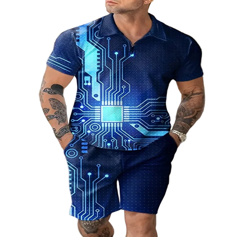 Men's Casual Beach Shorts Set – Lightweight 2 - Piece Outfit for Summer Comfort and Style - CasualFlowshop