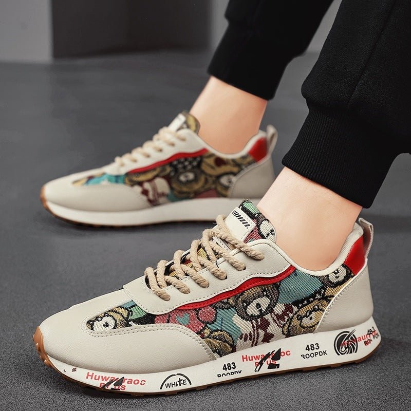 Men's Summer Breathable Sneakers with Bear Design - CasualFlowshop